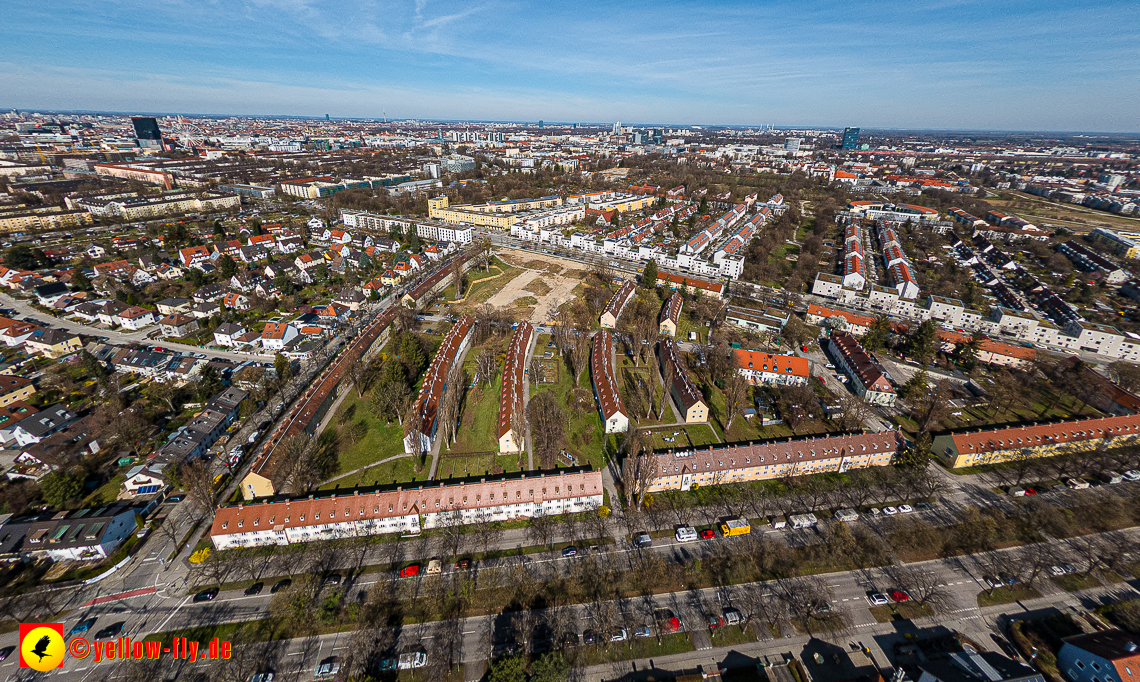 21.03.2023 - Luftbilder von der Baustelle Maikäfersiedlung in Berg am Laim